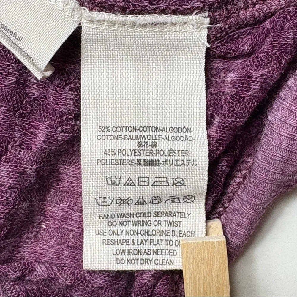 Free People We The Free South Side Thermal Top L Violet Relaxed Lightweight FLAW